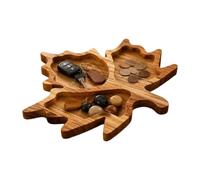 Wooden Serving Tray - 3 Compartment Maple Leaf Charcuterie Cheese Board | Wooden Trays for Decor for Thanksgiving Halloween Kitchen Farmhouse Home Living Room Party Dinner