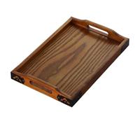 Wooden Serving Tray | 30 X 20 X 3.5cm Rectangular Storage Organizer, Stable Wood Tray for Kitchen - for Kitchen Bathroom Bedroom Living Room Farmhouse Coffee Table Ottoman Breakfast Lunch Dinner