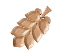 Wooden Serving Tray - 7 Compartment Snack Bowl | Leaf Design