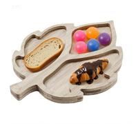 Wooden Serving Tray, Charcuterie Board, 14.57x11.02x0.47 inches Food Platter, Leaf-Shaped Design with, Rustic Tableware for Thanksgiving Harvest Holiday Snack Appetizer Bread Display