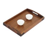 Wooden Serving Tray - Decorative Food Platter for Kitchen and Home Décor | Natural Wood with Sturdy Handles, Multi-Purpose Breakfast Lunch Dinner Tray, Ideal for Parties, Living Room, Bedroom, Bathroo