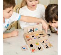 Wooden Shadow Matching Puzzle Game | Find Shadow Pairing Toy | Preschool Learning Cards & Board Set | Educational Gift for Ages 3+ Years