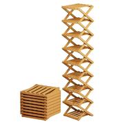 Wooden Shoe Rack - Multi-Tier Shoe Organizer Holder, Wardrobe Storage Vertical Footwear Organizer For Entryway Bedroom Closet Garage Mudroom Bathroom Living Room Apartment Dormitory
