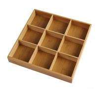 Wooden Snack Tray 9 Grids for Nuts Candy Tea(9 Grids) | 9 separate grids, holds nuts candy tea, elegant wood finish, 33x33x5cm size, stove side use