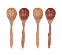 Wooden Soup Spoon Set of 4 | Environmentally Conscious Authentic Wood for Coffee/Oatmeal/Dessert | Handcrafted Smooth Tableware for Home/Travel/Restaurant