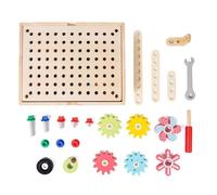 Wooden Spinner Game, Kids Puzzle Toy, Multifunctional Thinking Activity, Tabletop Design Natural Finish for Learning Centers Education and Play, 11.14x2.36x8.39 inches