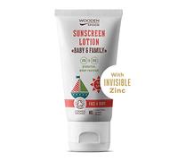 Wooden Spoon Crème Solaire Bio Bébé et Famille SPF 50 - 100% Naturelle, Zinc Invisible, Sans Trace Blanche, Hypoallergénique, Vegan, Résistante à l’Eau - 150 ml