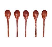 Wooden Spoons for Cooking 5 Pack | Secure Grip Handle & Slow Heat Conduction | Stirring Hot Soup/Curry/Cereal | Handmade Nanmu Utensils, 8.1 Inch