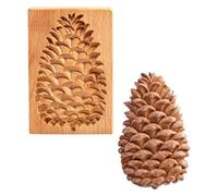 Wooden Squirrel Cookie Mold, 3D Embossed Baking Stamp Cutter | Sturdy and Crack-Resistant Wood Construction, Smooth Non-Stick for Easy Dough Release, Charming Squirrel and Pine