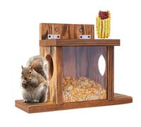 Wooden Squirrel Feeder - Distributeur extérieur, design rustique | Natural Material, Easy To Attach, Sloped Roof, Weather Resistant, Ideal For Balcony, Garden, Daily Eco-Friendly Feeding
