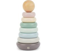 Wooden Stacking Tower19 cm ColouredInterlocking Pyramid Set from 1 Year 8 PiecesWooden Toys for Babies Stacking StonesMotor Skills Toys Wooden Rings