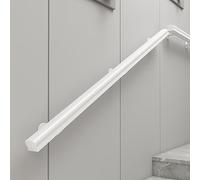 Wooden Stair Handrail White, European-Style Decking Railings Villa Attic Wall Mount Solid Wood Staircase Home Kindergarten Guardrail Indoor Elderly Non-Slip(150cm)