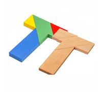 Wooden T-Shaped Educational Puzzle Toy,Puzzle en Forme de T Mini P/uzzle en Bois Jeu d'apprentissage éducatif coloré Jeux de P/uzzle,Shape Wooden Brain Teasers Casse-têtes Bois Éducatifs