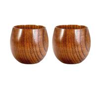 Wooden Tea Cups - 2 pièces Wood Beverage Cup | Handmade Wood Mug, Retro ood Beverage Cup Traditional Water Mug - For Cafe Countertop Coffee Tea Espresso Latte Wine Milk Party Kitchen Dining