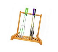 Wooden Tennis and Badminton Racket Display Stand,Sturdy Storage Rack,for Home Gym Studio,Large Capacity