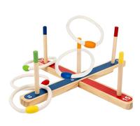 Wooden Throw Hoop Game, Fun Kids Throwing Ring Game, Indoor Outdoor Ring Throw Game, Hand Eye Coordination Games 16.22x3.62x2.36 inches for Kids Aged 3 and More, Family (1 Set)