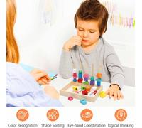 Wooden Toy Toy 3 in 1 Toy Child 2 Years Old Toys Stacking and Sorting Games Montessori 2 3 4 5 Years Old Wooden Toys to Sort and Stack Gift Ideas for Children