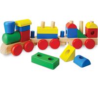 Wooden train with different geometric shapes to stack-18 pieces