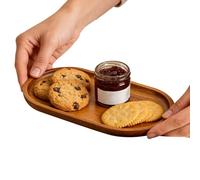Wooden Trays For Food - Plateau de service polyvalent d'angle rond | Gâteaux, collations, desserts et assiette à buffet | Plateau en bois respectueux de l'environnement pour petits déjeuners, fêtes