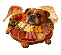 Wooden Trays - Funny Dog Multi-Compartment Serveware | Decorative Serving Board Food Tray for Charcuterie Meat Fruit Candy Cookie Snack Dessert Holiday Housewarming