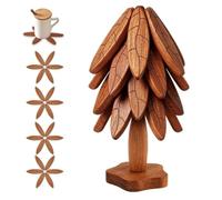 Wooden Tree Coasters - Walnut Heat Resistant Trivet Set