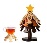 Wooden Tree Trivet - Fish Design Heat Resistant Coaster, Decorative Kitchen Mat | Prevents Heat Damage Protects tabletops from Hot cookware Cups Bowls teapots for Dining Rooms Living Rooms Hotel