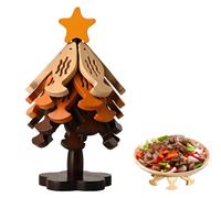 Wooden Tree Trivet - Fish Design Heat Resistant Coaster, Decorative Kitchen Mat | Prevents Heat Damage Protects tabletops from Hot cookware Cups Bowls teapots for Dining Rooms Living Rooms Hotel