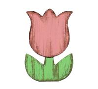 Wooden Tulips, Spring Decorations for Home, Rustic Floral Home Decor Table Centerpieces Tiered Tray for Shelf Windowsill Tabletop Display