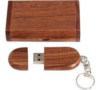 Wooden USB 2.0 Flash Drive with Wooden Box (32GB,Ellipse Brown)