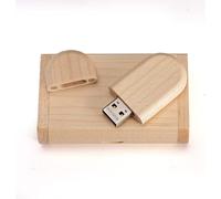 Wooden USB 2.0 Flash Drive with Wooden Box (64GB,Ellipse Wood)
