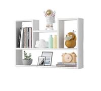 Wooden Wall Mounted Storage Bookcase 3-Shelf Modern Floating Shelf for Wall Unit Shelf, Closet Cabinet, DVD Rack Bookshelf File Organizer Rack(Blanc)