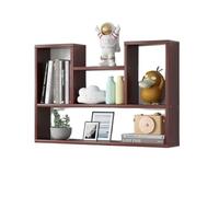 Wooden Wall Mounted Storage Bookcase 3-Shelf Modern Floating Shelf for Wall Unit Shelf, Closet Cabinet, DVD Rack Bookshelf File Organizer Rack(Red Teak)