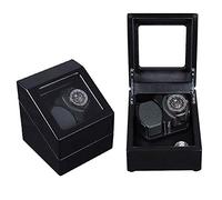 Wooden Watches Automatic Watch Winder 2+0 Leather Storage Boxes 5 Modes Rotation with Soft Flexible Watch Pillows (D)
