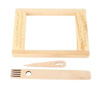 Wooden Weaving Machine with Needle and Pick Stick, Tapestry Weaving Frame for Beginners, Dense Column Design Compact 20x15cm Knitting for Scarf Sweater Craft Projects