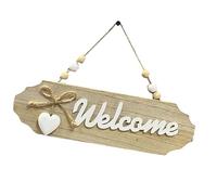 Wooden Welcome Sign for Home Entry, Rustic Wood Welcome Sign Board, Farmhouse Letter Style Ornament, Decorative Door Display for Workplaces and Apartments, 10.16x0.31x3.15 Inches