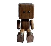 Wooden Wobble Man Car Diffuser - Shaking Head Figurine Air Freshener Ornament, Natural Wood Aroma Holder, Cute Automotive Dashboard Decoration | Creativee Vehicle Display Accessory Charming Interior
