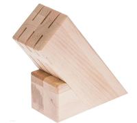 Wooden World - Bloc à couteaux de cuisine en bois pour 6 lames - Support à couteaux organisateur écologique naturel