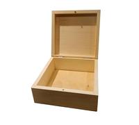 Wooden World - Boîte de rangement écologique en bois pour boîte à bijoux moyen - 16 x 16 x 7 cm