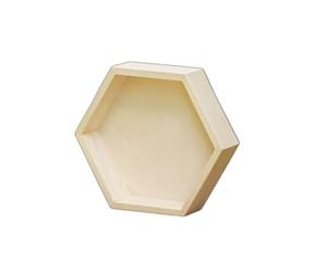 Wooden World - Boîte en nid d'abeille hexagonale géométrique en bois Récipient profond fait à la main pour bijoux noix biscuits bonbons autres collations - découpage DIY - 22 cm