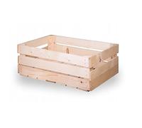 Wooden World Caisse en bois - Boîte de rangement en bois de pin non peint DIY LARGE 40 x 30 x 20 cm