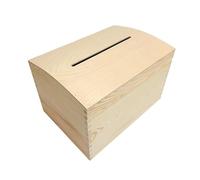 Wooden World - Coffre en bois pour enveloppes ou urne - Boîte avec un grand trou pour insérer les enveloppes - 25 x 35 x 24,5 cm