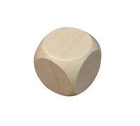 Wooden World Dés en bois, 60 mm, hexaèdre, dés de jeu, non peints, bois