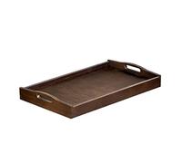 Wooden World Grand plateau de service en bois avec poignées Marron 40 x 30 x 5,5 cm