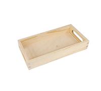 Wooden World - Grand Plateau de Service en Bois Naturel avec poignées 30 x 15 x 6 cm