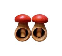 Wooden World Lot de 2 casse-noisettes en bois de hêtre naturel - Rouge champignon très solide