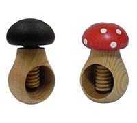 Wooden World Lot de 2 casse-noix marron foncé et crapaudine en bois de hêtre naturel - Champignon très solide