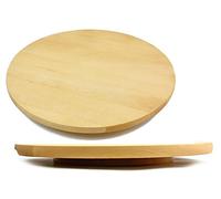Wooden World - Plateau tournant Lazy Susan rond circulaire en bois pivotant pour servir des pizzas et des gâteaux - 45 cm