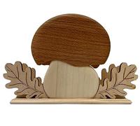 Wooden World - Porte-Serviettes en Bois pour Table de Restaurant ou de Maison - Champignons avec des Feuilles