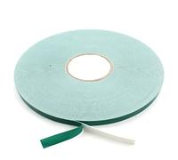 Wooden World Ruban mousse double face EVA blanc, Epaisseur 1mm, Adhésif Acrylique 15 mm 50 M, Entretoise Vert