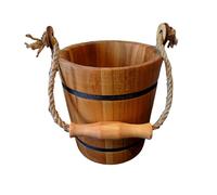 Wooden World - Seau décoratif Rustique en Bois - Organisateur, Pot de Fleurs, boîte à ustensiles - Marron